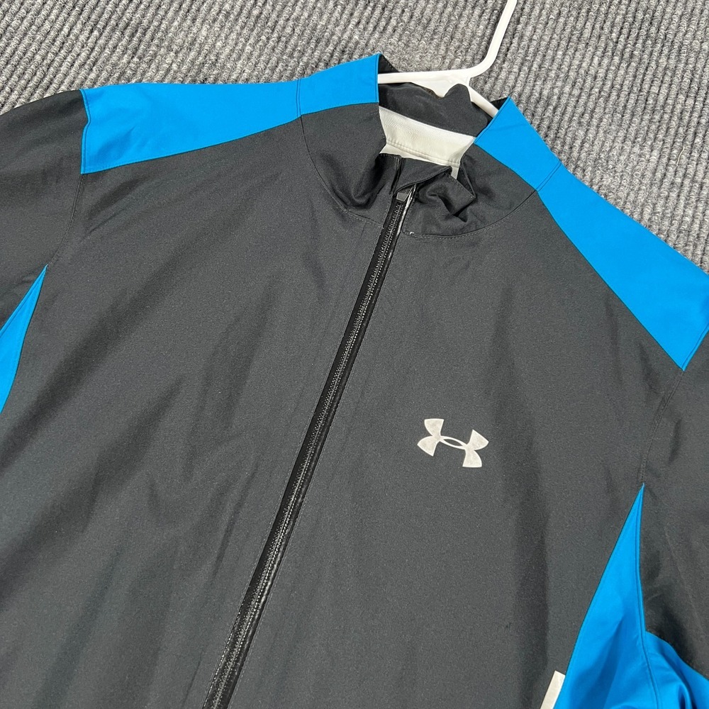 Under Armour Storm Jacket Mens Size Small Black Blue Long Sleeve Full Zip Mock